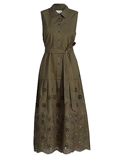 Платье миди из вышитого хлопка с поясом на талии Bailey, Tanya Taylor 11008253