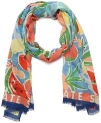 Kate Spade New York Женский шарф в форме прямоугольника с летним принтом фруктов из 100% вискозы, стильный и легкий аксессуар моды 11047087