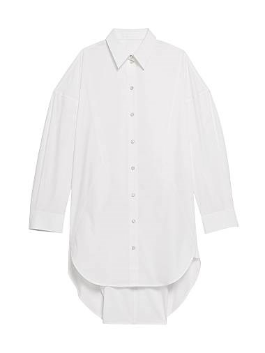 Рубашка Helmut Lang из хлопка с длинным рукавом, расслабленным кроем и воротником-стойкой на пуговицах 11008375