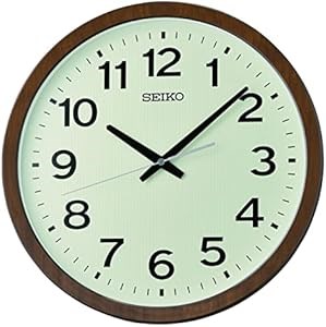 Seiko Настенные часы 16 дюймов, коричневого цвета, в рустикальном стиле, с крупным циферблатом и LumiBrite, с тихой секундной стрелкой 11074754