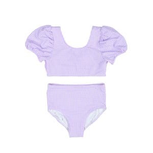 Florence Eiseman Молодёжное бикини Gingham с пышными рукавами и клетчатым принтом, 92% нейлон, 8% эластан 10044465