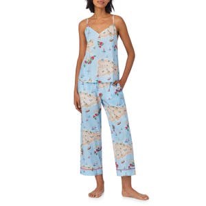 Пижама из органического хлопка от BedHead Pajamas: жакет с V-образным вырезом и укороченные брюки с карманами 10045584