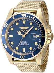 Мужские автоматические часы Invicta Pro Diver из нержавеющей стали, 47 мм, с синим циферблатом и золотистым корпусом 11085854