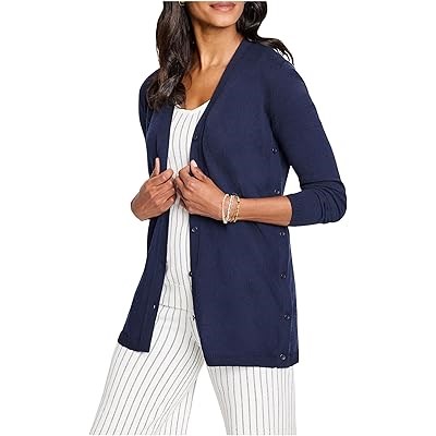 Кардиган с длинными рукавами и кнопками Destination от Nic+Zoe, выполненный из 55% хлопка, с универсальным кроем 11038978