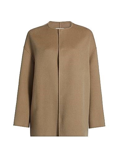 Короткое шерстяное и кашемировое пальто Gio от LOULOU DE SAISON с круглым вырезом, 90% шерсть, 10% кашемир 11025249