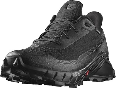 Salomon Мужские беговые кроссовки Alphacross 5 Gore-Tex, водонепроницаемые, с резиновой подошвой, черные 11094536