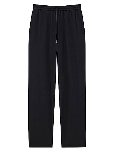 Брюки Theory с эластичным поясом и завязками, 77% шерсть, боковые карманы 11031476