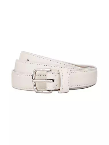 Vince Ремень из итальянской кожи с прошивкой и палладиевой пряжкой, доступен в различных размерах 10043433