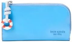 Kate Spade New York Женский тонкий кошелек из лакированной кожи с молнией и отделкой из переработанного материала, цвет: морская волна 11099804