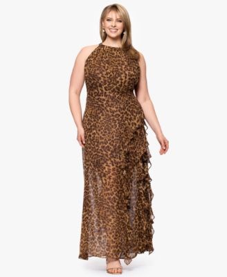 Макси-платье больших размеров с принтом и завязкой на шее от Betsy &amp, Adam, безрукавное, 100% полиэстер 11037436