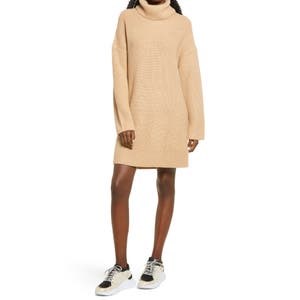 Длинный свитер-платье Wayf с воротником под горло, 100% акрил 10043986