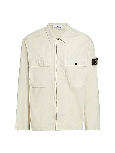 Лонгслив Stone Island из эластичного хлопка с вышитым логотипом, карманами и пуговицами 11027771