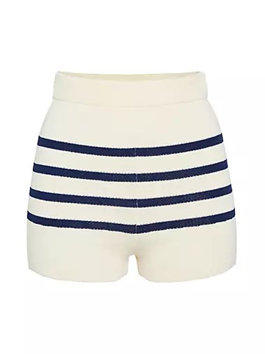 Ser.O.Ya Трикотажные шорты Andrie в полоску с высокой талией, 60% полиэстер, 40% вискоза 10043689