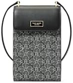 Kate Spade New York Чёрная сумка кроссбоди из покрытого канваса с цветочным принтом и многоцветной кнопочной застежкой 11059810