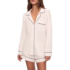 Eberjey Комфортная пижама Gisele из мягкого трикотажа с длинными рукавами и шортами, с карманом на груди 10046144