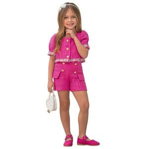 Mia Belle Girls Девочковый набор Mia Belle: блузка с пышными рукавами и шорты – идеальны для весны и вечеринок 10045611