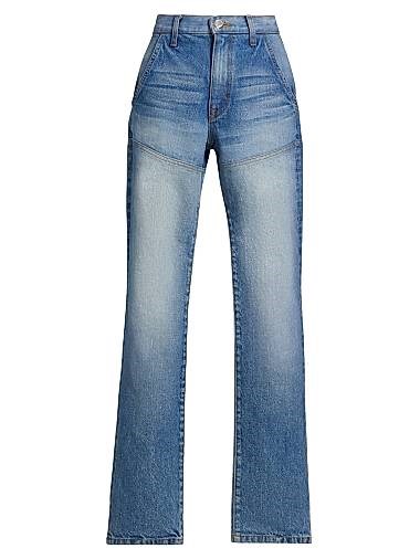 Джинсы Brandon Maxwell Wyatt прямого кроя из 100% хлопка с карманами и молнией 11026120