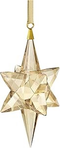 Swarovski Новогодний золотой орнамент в форме звезды, крупный, 302 грани, с атласной лентой 11073328