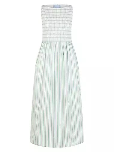 Hill House Home Лёгкий и стильный сарафан-лонгслив Cosima Nap из 100% хлопка с высоким воротом-лодочкой 10043978