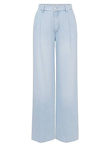 Dl1961 Джинсы Aura Isabel средней посадки с широкими брюками и пятью карманами из легкого денима 10044128