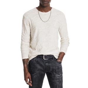 Хлопковый лонгслив John Varvatos с волнистой текстурой, 100% хлопок, Португалия 10044581