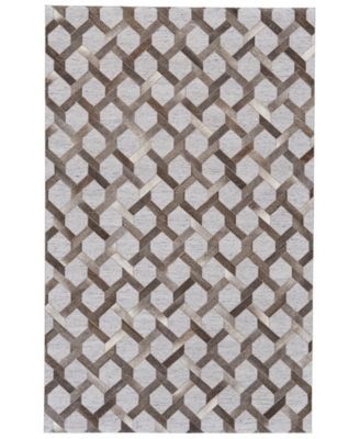 Feizy Ковёр Fannin 0752F 240x330 см с геометрическим рисунком, 70% вискоза, 20% кожа 11037266