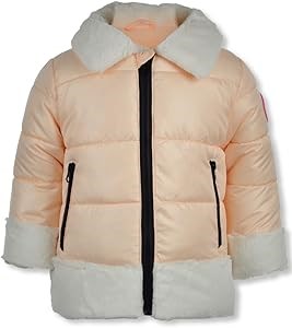 Jessica Simpson Утепленная девичья куртка из мягкого материала шерпа, с полиэстеровым наполнителем, влагозащитная, на молнии 10022348