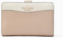 Kate Spade New York Компактный бумажник среднего размера из перфорированной кожи в стиле цветного блокирования, теплый бежевый многоцветный 11064732