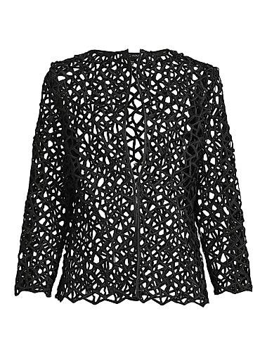 Открытый текстурный жакет Ming Wang с крылатым воротником и рукавами три четверти 10041547