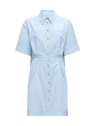 Callas Milano Платье-рубашка Montana на пуговицах, приталенное, с короткими рукавами из 100% хлопка 11014975