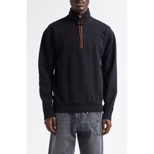 Мягкая хлопковая флисовая худи с молнией до половины от JW Anderson, Португалия 10042090