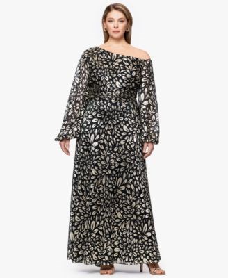 B&amp,A By Betsy and Adam Платье большого размера с металлическим принтом и длинным А-силуэтом, B&amp,A от Betsy and Adam 11037434