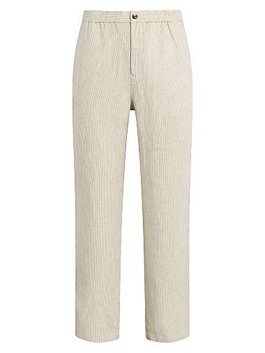 Joe',s Jeans Льняные штаны Clarkson с полосатым узором, эластичным поясом и прямым кроем 10043773