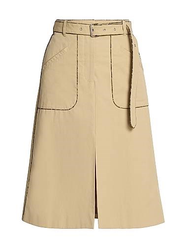 Хлопковая юбка Dries Van Noten с питоновым принтом, боковыми карманами и передним разрезом до колен 11029828