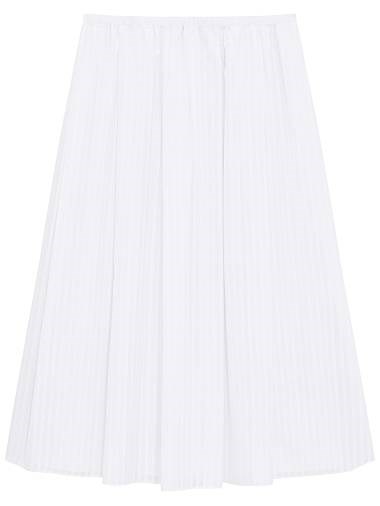 Лёгкая хлопковая миди-юбка Theory с асимметричными складками и эластичным поясом 11031466