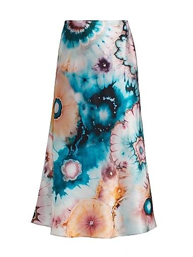 Миди-юбка The Elder Statesman из натурального шёлка с эффектом тай-дай, боковая застёжка, Италия 11035005