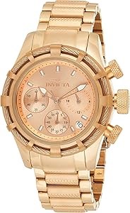 Invicta Женские хронографические наручные часы из розового золота на стальном браслете, водонепроницаемость 200 м 11099933