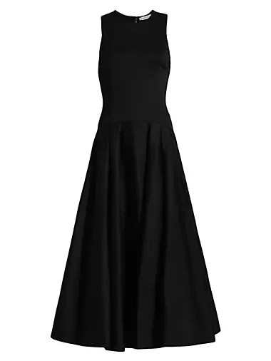 Платье миди без рукавов Adley A-Line от Alice + Olivia с приталенным силуэтом и боковыми карманами 10042331