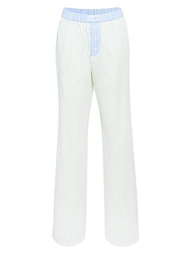 Ser.O.Ya Поплиновые штаны Charli в полоску с боксерским силуэтом, 97% хлопок, 3% спандекс 10043734