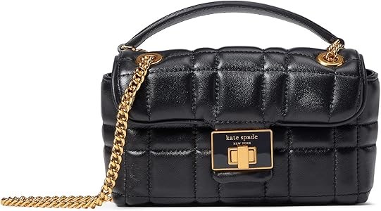 Kate Spade New York Маленькая стеганая кожаная сумка через плечо с замком и цепочкой, с внутренним карманом на молнии 11080784