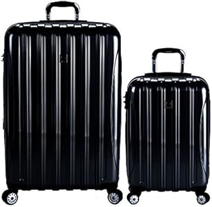 Delsey Paris Набор чемоданов из поликарбоната с колёсами, 2 предмета: 25 и 21 дюйм, черные 11060718