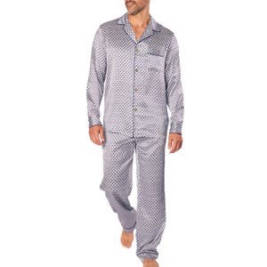 Petite Plume Пижама из тучкового шелка с узором фоулард и застежкой на манжетах, 100% шелк 10046177