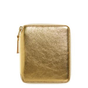 COMME des GARCONS WALLETS Стильный и компактный металлический кожаный кошелек с 5 отделениями для карт и карманом для монет 10044039