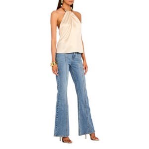 Retrofete Элегантный лонгслив Milani с яркими деталями и завязками на шее, состав 73% ацетат и 27% полиэстер 10046290