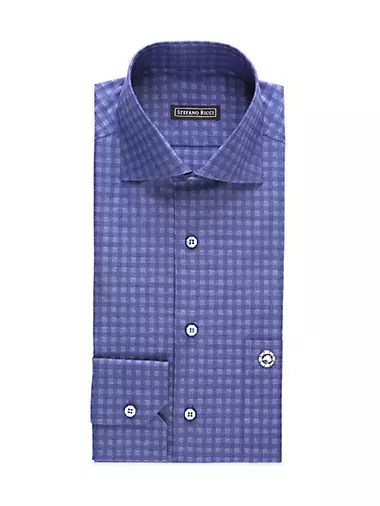 Хлопковая рубашка в клетку с комфортным кроем Salerno от Stefano Ricci, Италия 10043892