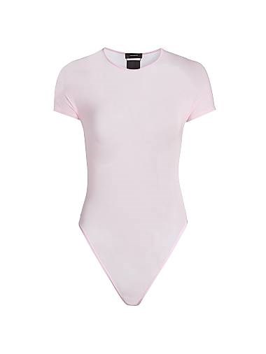 Полупрозрачный классический боди с короткими рукавами от Wardrobe.Nyc, 86% вискоза, 14% эластан 11034769