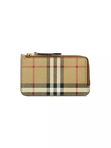 Burberry Кошелек Somerset с клетчатым узором, Италия, на молнии, три кармана для карт, полиуретан/полиэстер/хлопок 10043730
