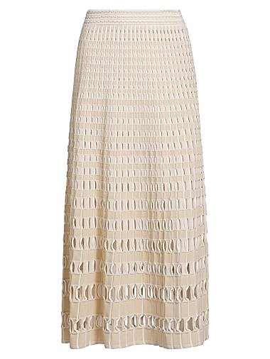 Миди-юбка Larken от Simkhai с эластичным поясом и ажурным дизайном из 83% вискозы и 17% полиэстера 11035936