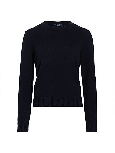 Кашемирово-шерстяной свитер Max Mara Fedora с круглым вырезом, длинными рукавами и патчами на локтях 11027414