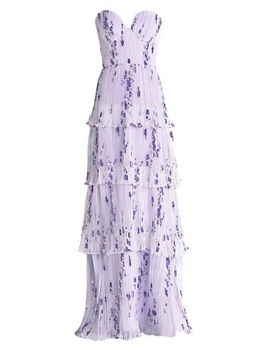 Dress the Population Платье Layana с цветочным принтом и корсетом, без бретелек, юбка со стежкой, 58% полиэстер и 42% вискоза 11036246